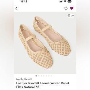 Loeffler Randall Leonie Woven Ballet Flats Natural 7.5